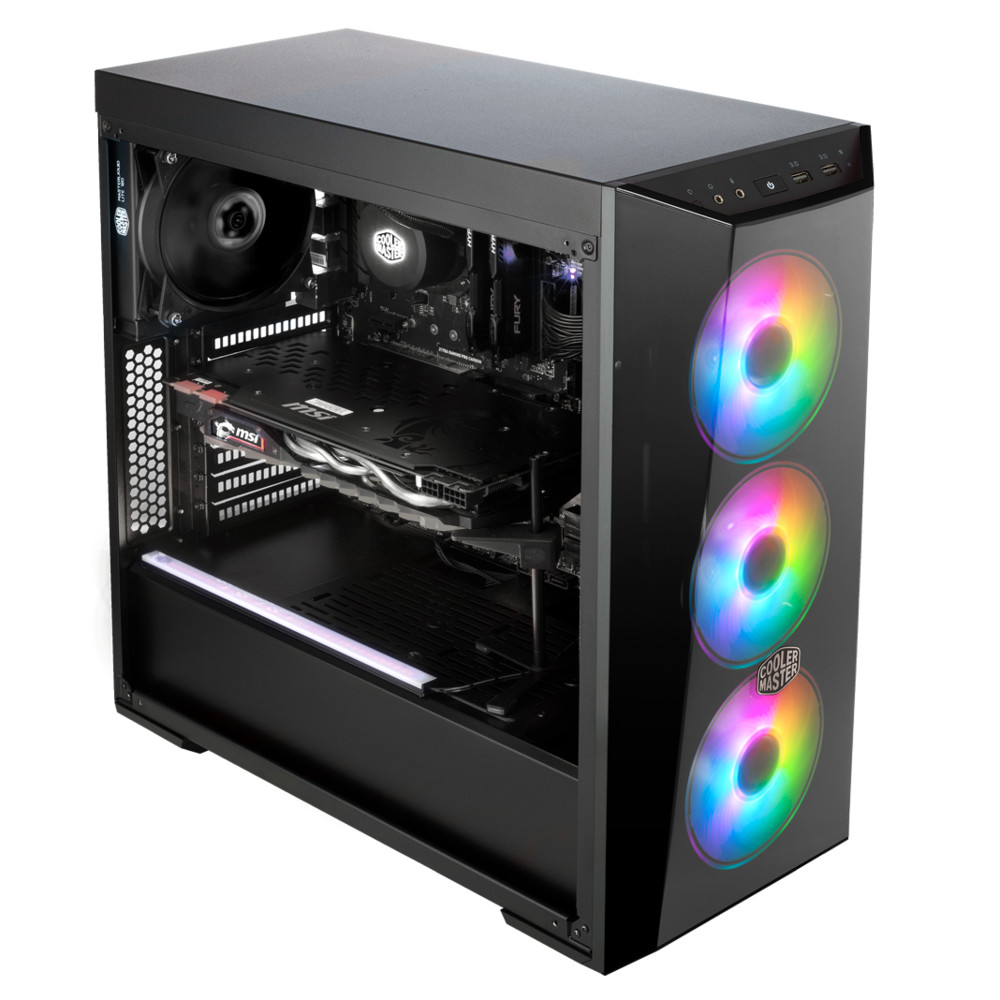 Кейс, CoolerMaster MasterBox LITE 5 ARGB (MCW-L5S3-KGNN-05) ATX/mATX/Mini-ITX 2xUSB3.2, Черны