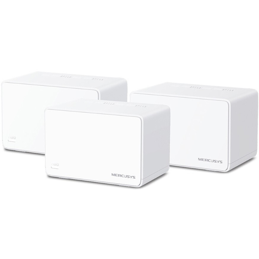 Домашняя Mesh Wi-Fi система GbE AX3000 Mercusys Halo H80X(3-pack) <Wi-Fi 6, бесшовный роуминг 802.11k/v/r, 2402Mbps 5Ghz + 574Mbps 2.4Ghz, 802.11ax/ac