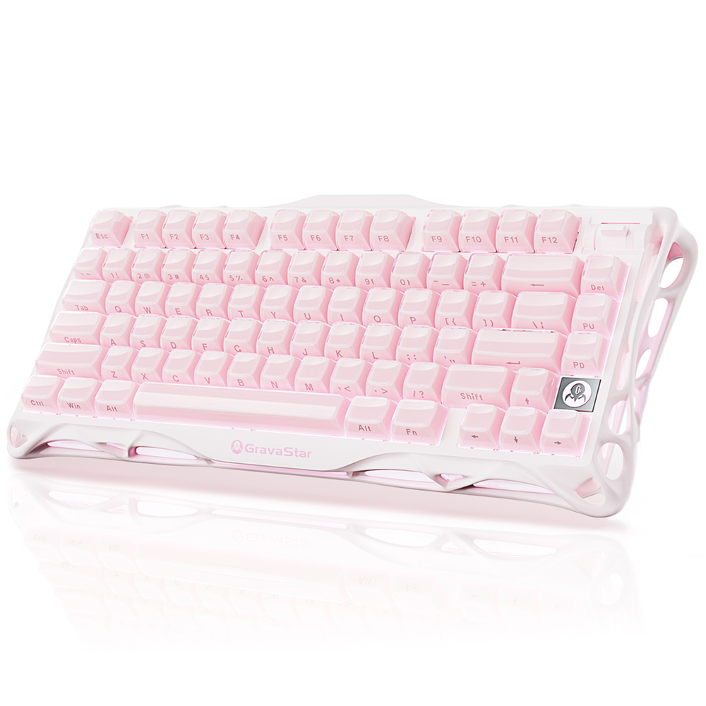 Беспроводная механическая игровая клавиатура GravaStar Mercury GS K1_P_PNK_CN/ 75% розовая/ 6972448923583