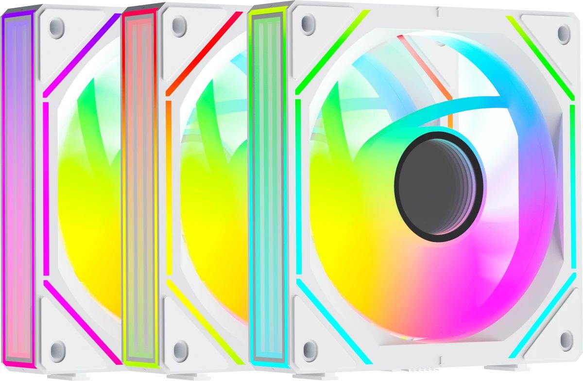 Вентилятор для корпуса Ocypus Gamma F12 UNI WH ARGB REVERSE BLADE 3-IN-1 3x(123x120x25mm) Белый