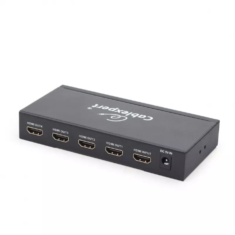 Сплиттер, HDMI Cablexpert DSP-4PH4-02, HD19F/4x19F, 1 компьютер => 4 монитора, Full-HD, 3D, 1.4v,