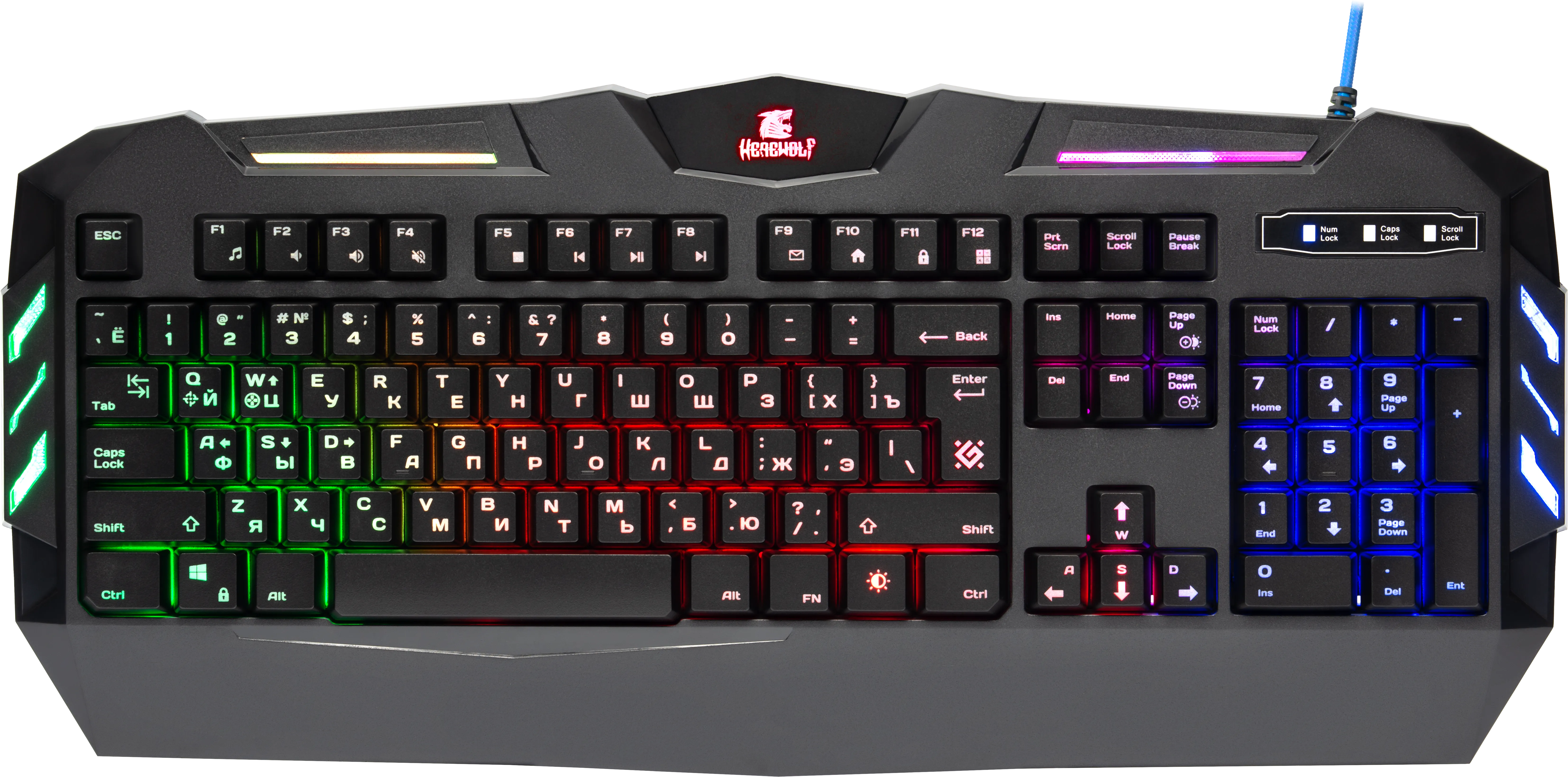 Клавиатура Defender Werewolf GK-120DL, ENG/RUS, USB, RGB подсветка, НОВИНКА!