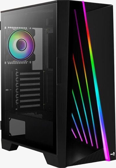 Кейс, Aerocool, Mirage-G-BK-v2, ATX/Micro ATX, USB 2*3.0/1*2.0, HD-Audio+Mic, Кулер 3*12см ARGB, Выс