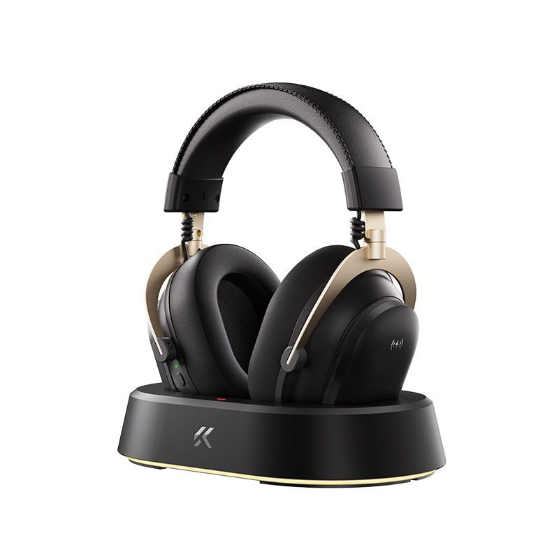 Наушники с микрофоном MCHOSE V9 Turbo+, 7.1 Surround, 60mm Drivers, 2.4/BT/USB, 2000mAh, BLACK-GOLD