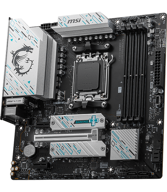 Мат.плата AMD MSI B650M GAMING PLUS WIFI AM5 B650 4xDDR5 4xSATA3 RAID 2xM.2 HDMI DP mATX