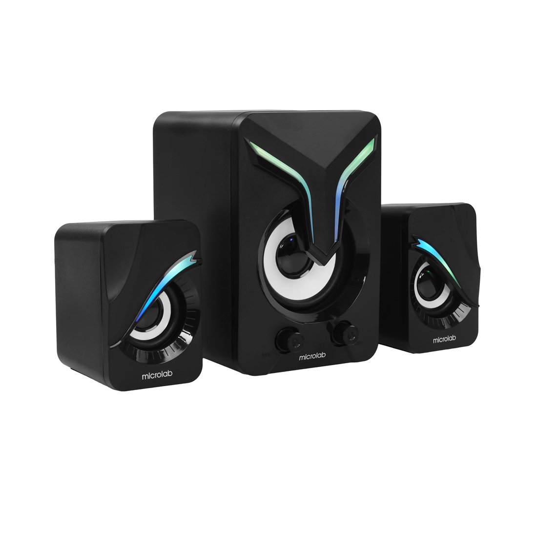 Колонки Microlab, U270 Phenix, USB, LED, 5 Вт + 3 Вт x2, Вход: стерео 3,5 мм, Регулировки на передней панели, Черный