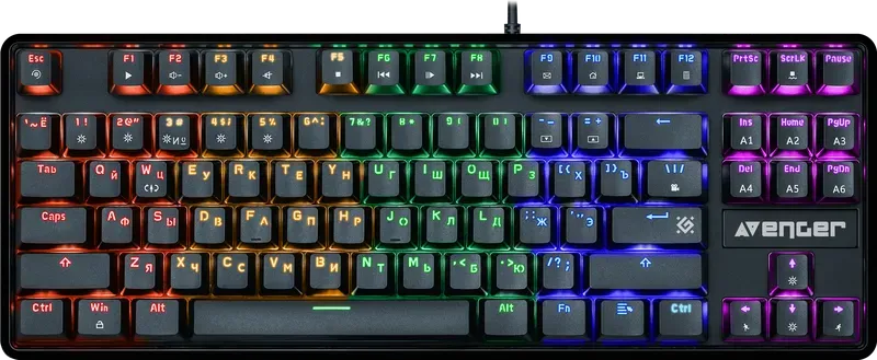 Клавиатура игровая механическая Defender Avenger GK-412 RU,RGB черный