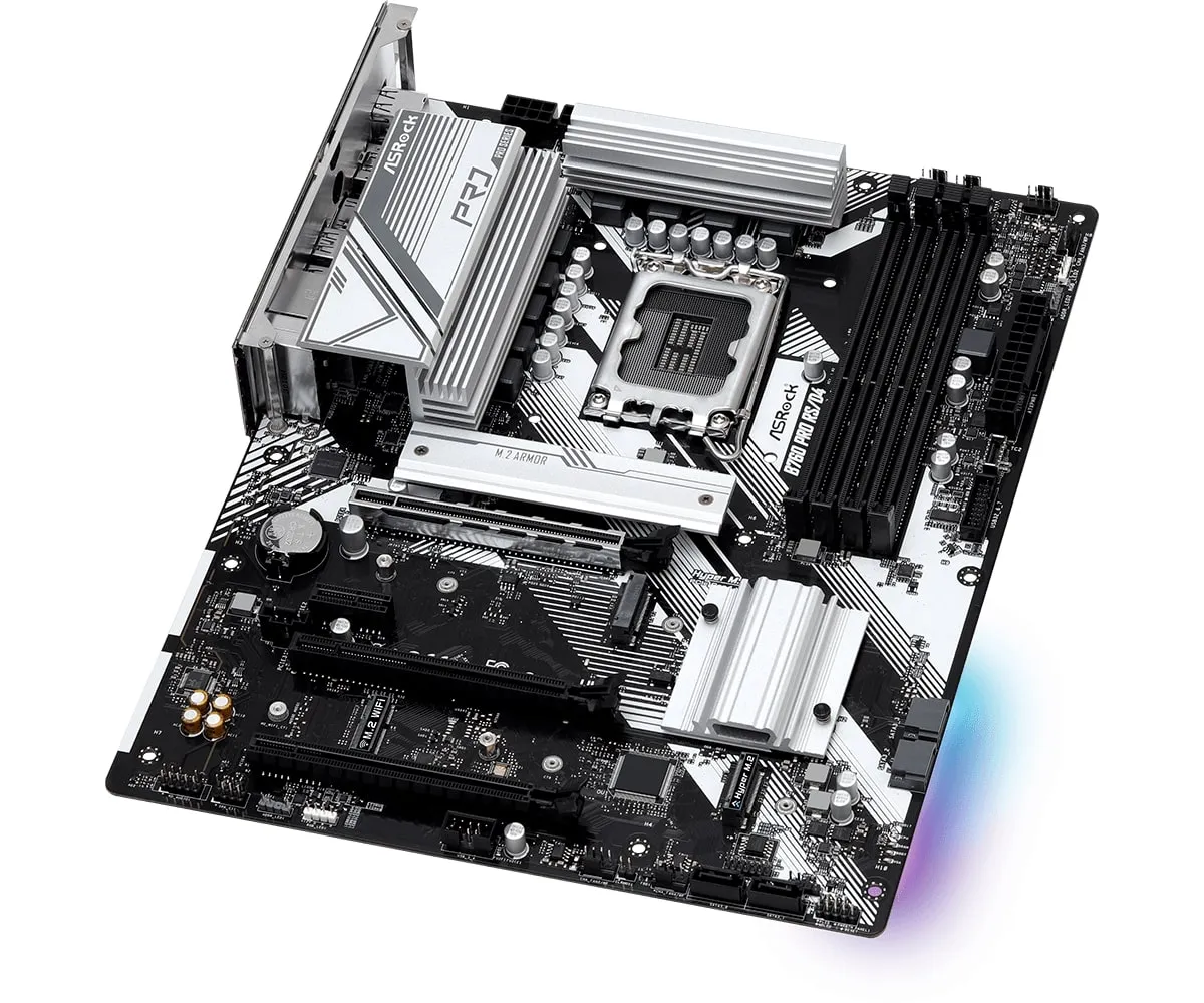 Мат.плата ASRock B760 PRO RS LGA1700 4xDDR5 4xSATA RAID 2xM.2 HDMI DP eDP ATX