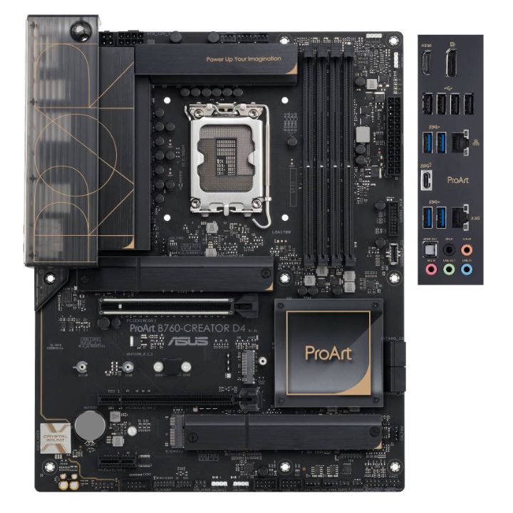 Мат.плата ASUS PROART B760-CREATOR D4 LGA1700 4xDDR4 4xSATA3 3xM.2 RAID HDMI DP ATX