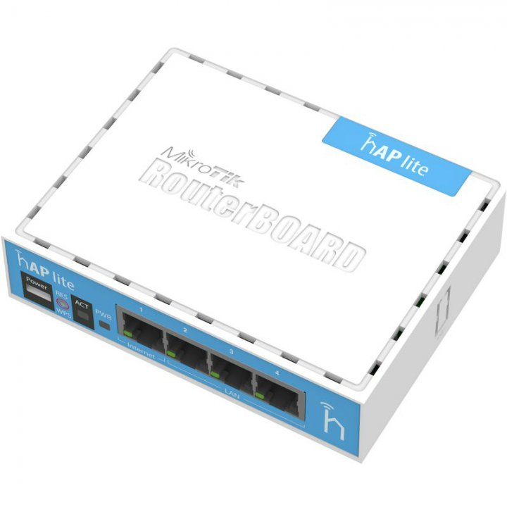 Беспроводной маршрутизатор Wi-Fi точка доступа MikroTik hAP lite,point/router,802.11 b/g/n (300),3+1 RJ45, [RB941-2nD]