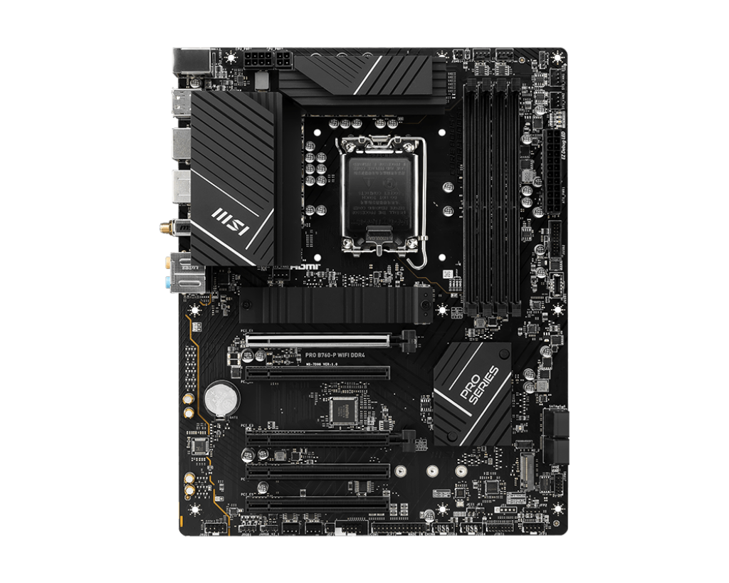 Мат.плата MSI PRO B760-P WIFI DDR4 LGA1700 4xDDR4 4xSATA3 RAID 2xM.2 HDMI DP ATX Мат.плата MSI PRO B760-P WIFI DDR4 LGA1700 4xDDR4 4xSATA3 RAID 2xM.2 HDMI DP ATX
