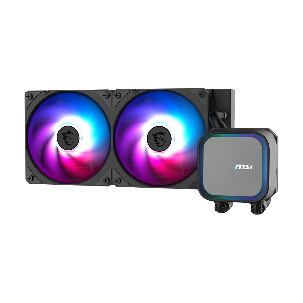 Водяное охлаждение для CPU MSI MAG CORELIQUID A13 240, 1700/1851/AM4/AM5, ARGB, Fan 2x120mm,  WHITE