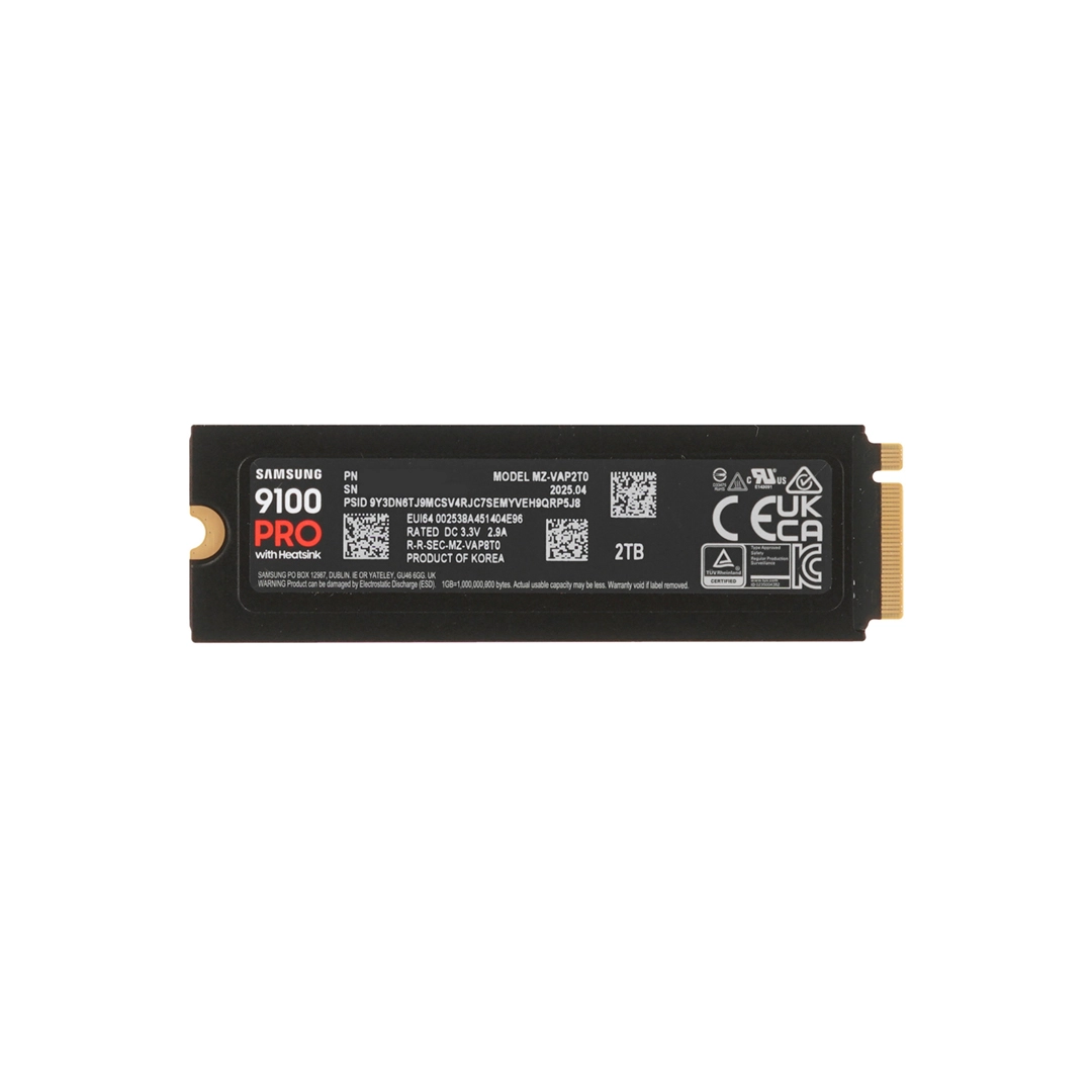 2 000 GB SSD M.2 PCIe Samsung 9100 PRO with heatsink M.2 R14700/W13400MB/s MZ-VAP2T0CW