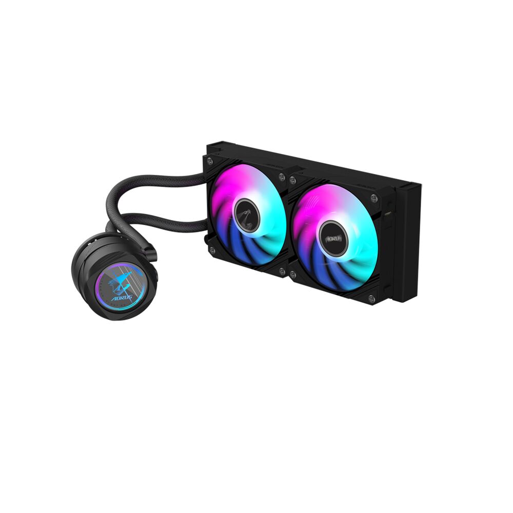 Кулер для процессора, Gigabyte, GP-AORUS WATERFORCE II 240 (4719331553999), Intel 115x, 1200, 1700, AMD AM5, AM4, 2*120мм ARGB вентилятора, 800~2300 о