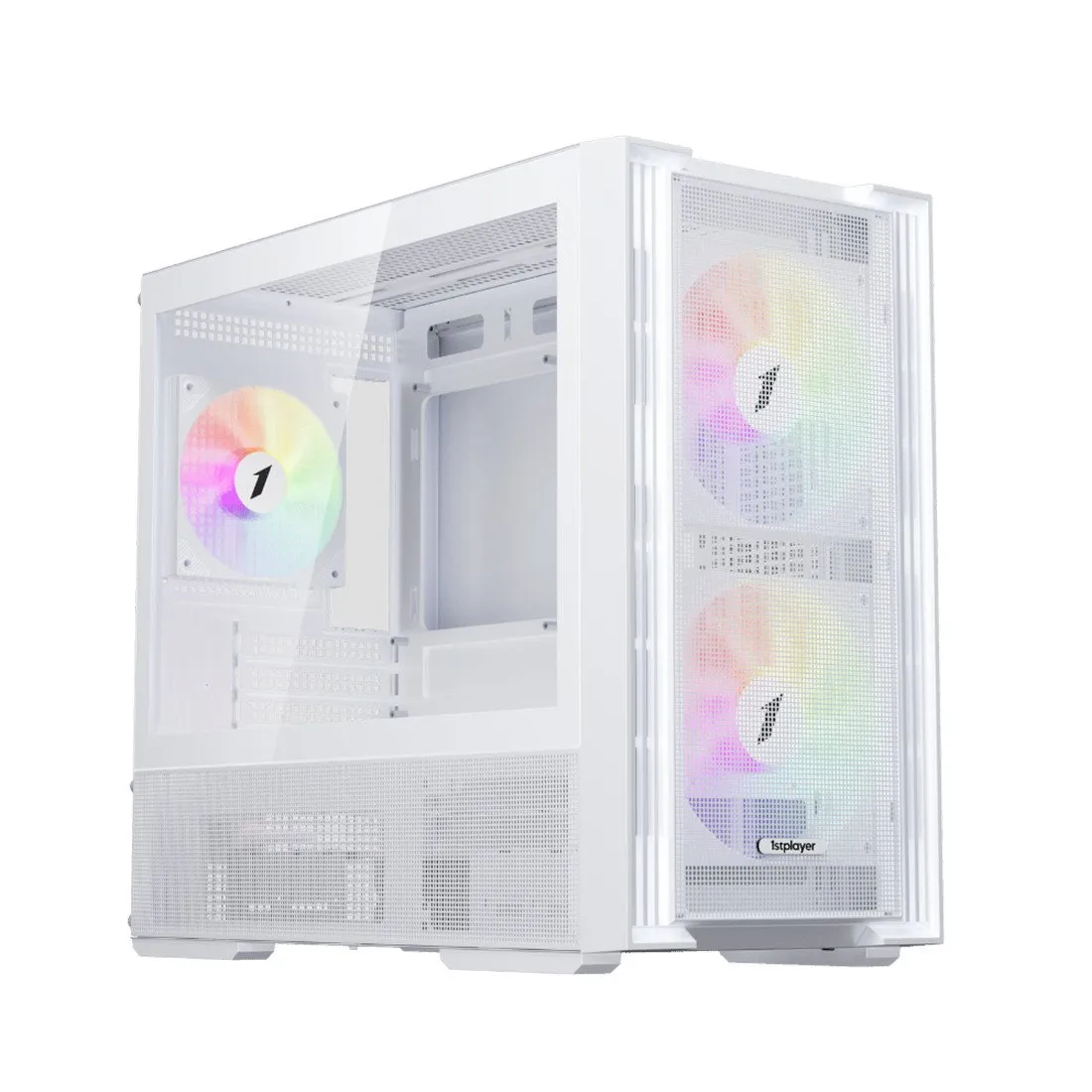 Корпус 1STPLAYER, AU6-WH, AU6-WH-2FA7-14-W-2FA7R-W-1FA7-W, M-ATX / ITX, 1*3.5"/2*2.5", Вентилятор 4*14 / 1*12см, Высота кулера до 170 мм, Длина VGA до