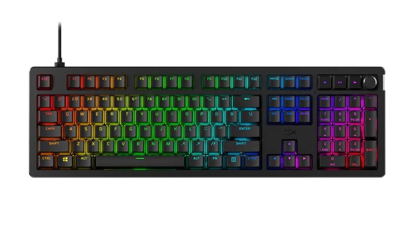 Клавиатура, HyperX, 7G7A3AA#ACB, Alloy Rise, Игровая, Механическая, HyperX Red switch, USB, Подсветка RGB, Размер: 455*142*49 мм., Анг/Рус, Чёрный