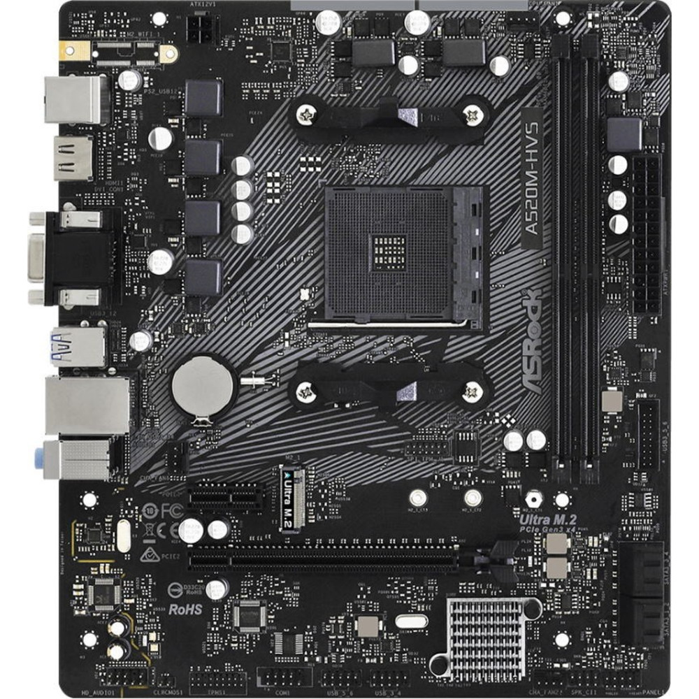 Мат.плата AMD ASRock A520M-HVS AM4 2xDDR4 4xSATA3 M.2 D-Sub HDMI mATX