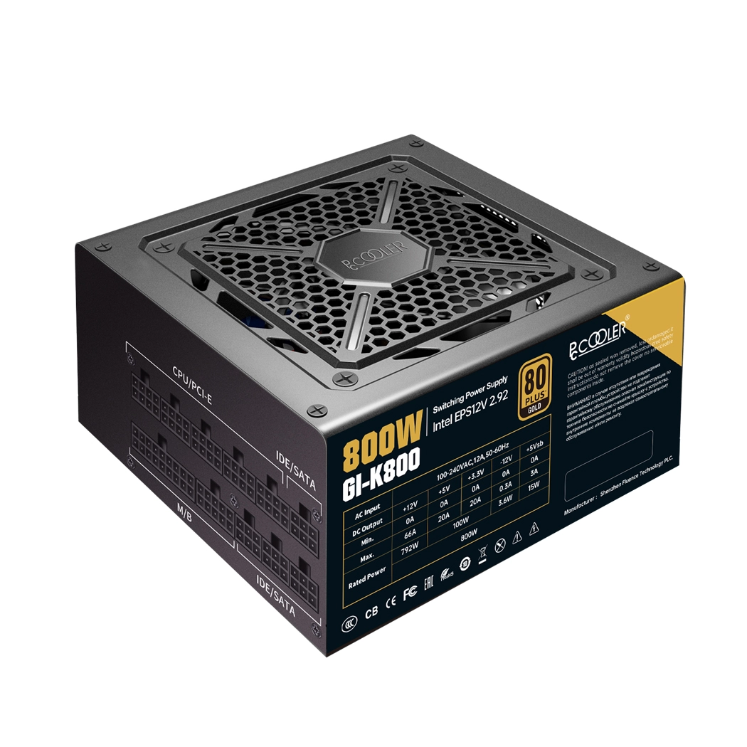 Блок питания PCCooler GI-K800, 800W, Full Modular, 80+ GOLD, Fan 120mm, GI-K800