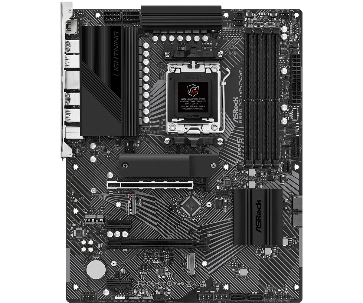 Мат.плата AMD ASRock B650 PG LIGHTNING AM5 4xDDR5 4xSATA3 3xM.2 HDMI ATX