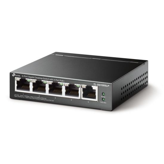 Коммутатор PoE+ GbE  5-портовый Tp-Link TL-SG1005LP <5 портов GbE(Порт 1- Порт 4 PoE IEEE 802.3af/at