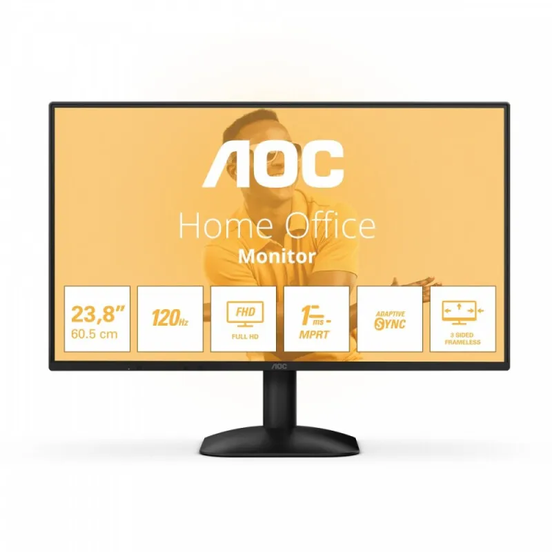Монитор 23,8" AOC 24B31H/01 IPS 1920x1080 120Hz 1мс 300кд/м 1500:1 1xHDMI 1xD-SUB Black