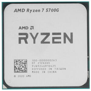 Процессор AMD Ryzen 7 5700G 3,8Гц (4,6ГГц Turbo) AM4 7nm 8/12/8 4Mb L3 16Mb 65W OEM