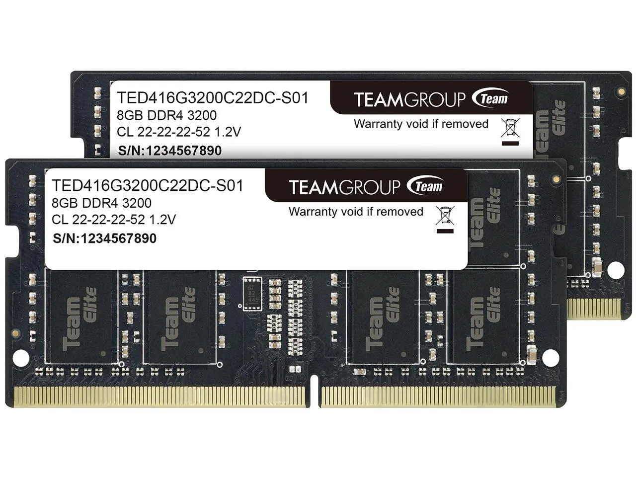 SODIMM DDR4 16GB Kit (2x8GB) DDR4 3200Mhz TG ELITE SO-DIMM TED416G3200C22DC-S01