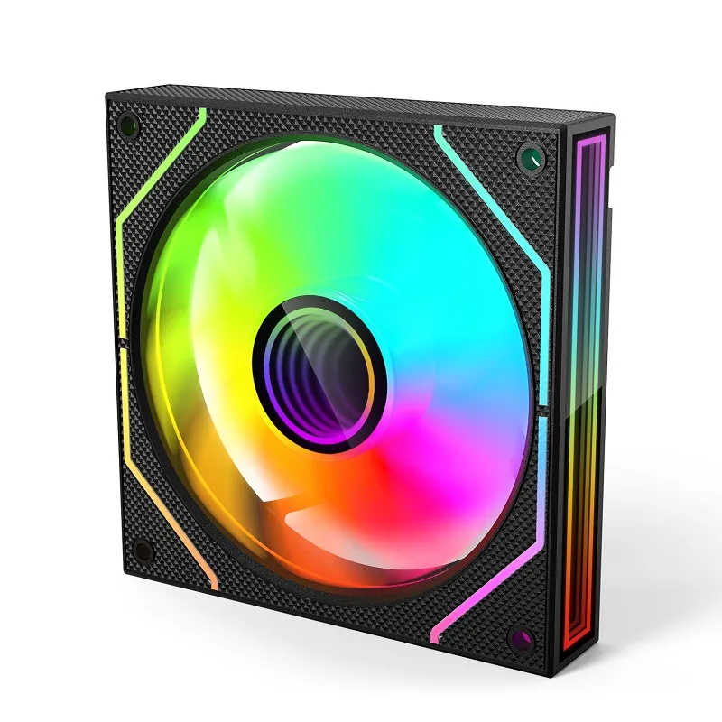 Вентилятор для корпуса Wintek 1236-B-12 ARGB, 12 см, 3 pin ARGB + 4 pin PWM, Black