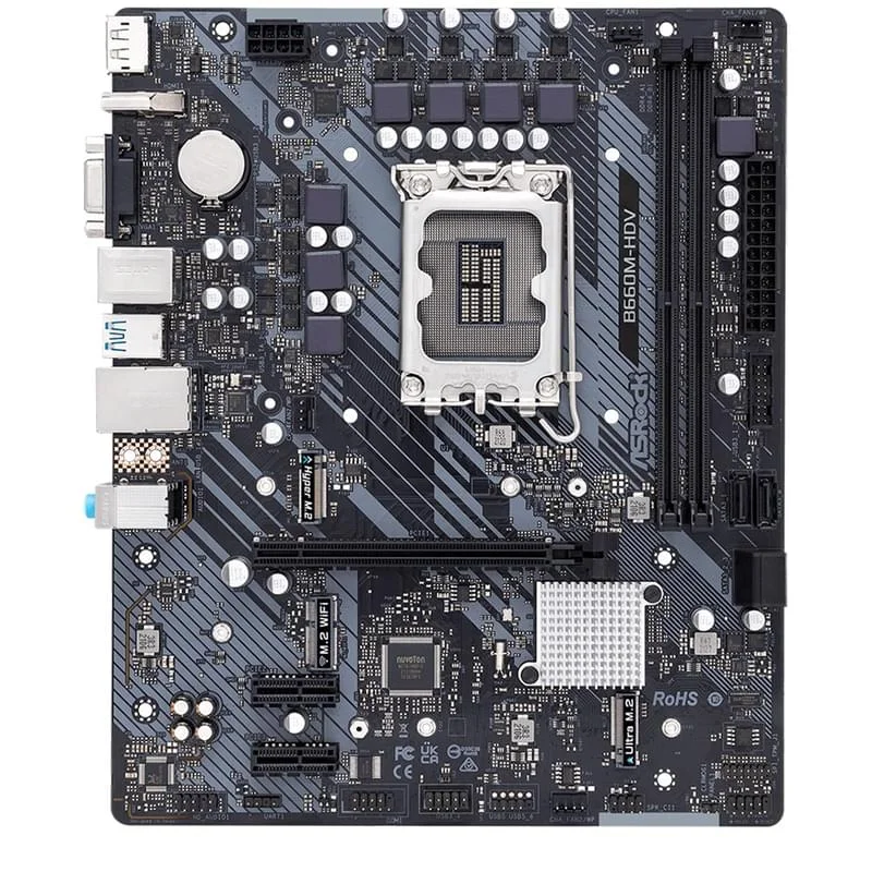 Мат.плата ASRock B660M-HDV LGA1700 2xDDR4 4xSATA RAID 2xM.2 D-Sub HDMI DP TypeC mATX