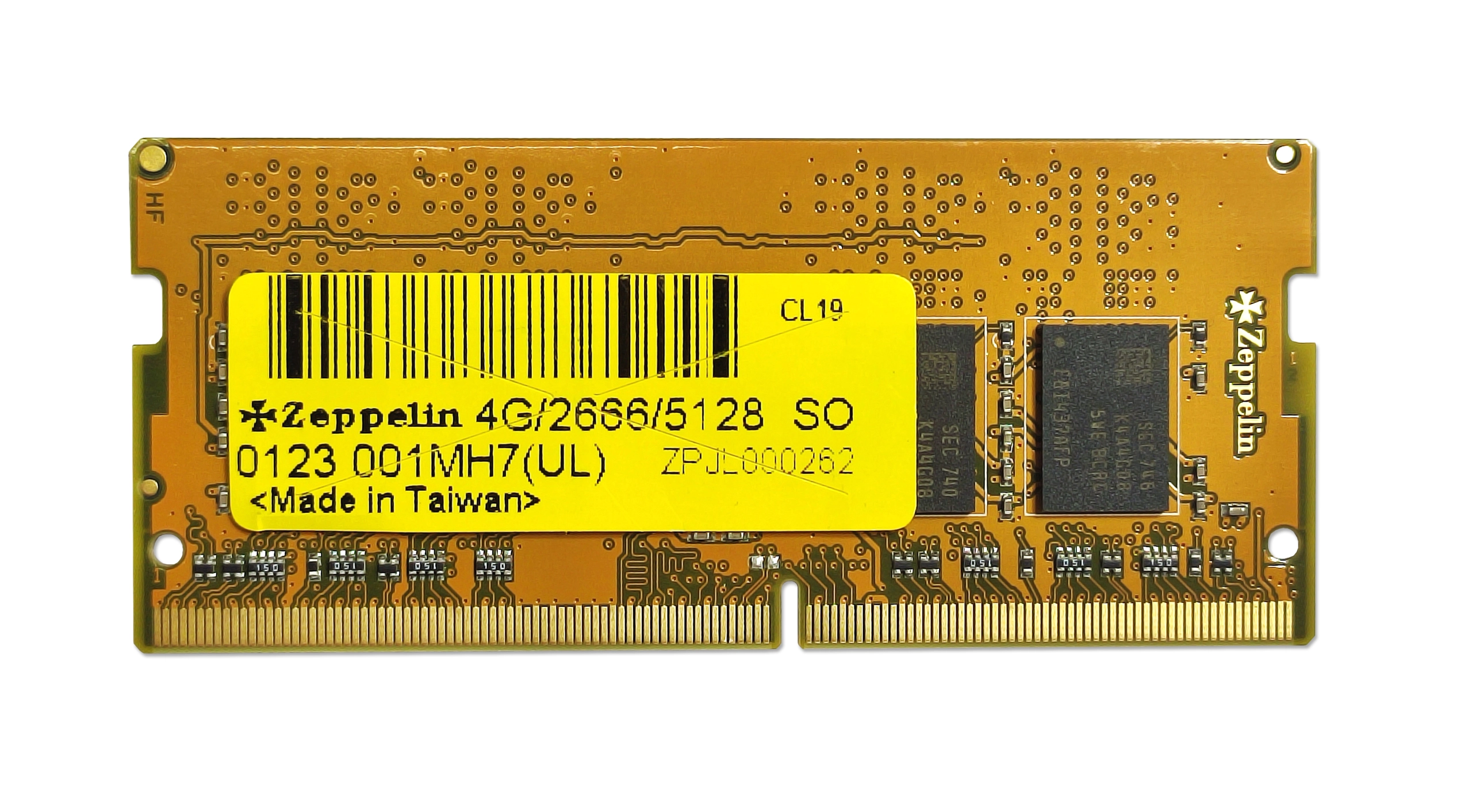 DDR4 PC-21300 (2666 MHz)  4Gb Zeppelin  <512x8, Gold PCB>