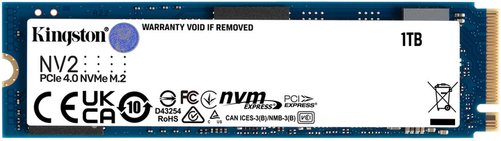 500 Gb SSD M.2 Kingston, NV2 SNV2S/500G, 500 GB, M.2 NVMe PCIe 3.0x4, 3500/2100 Мб/с