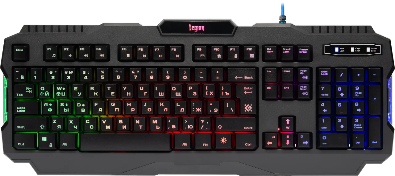 Клавиатура игровая Defender Legion GK-010DL RU, черный, RGB подсветка,19 Anti-Ghost