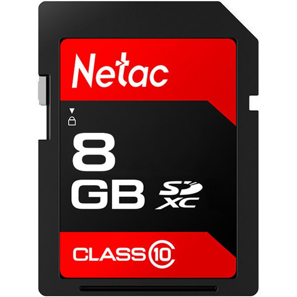Карта памяти MicroSD 8GB Netac, NT02P600STN-008G-R, SDHC 8GB, U1/C10