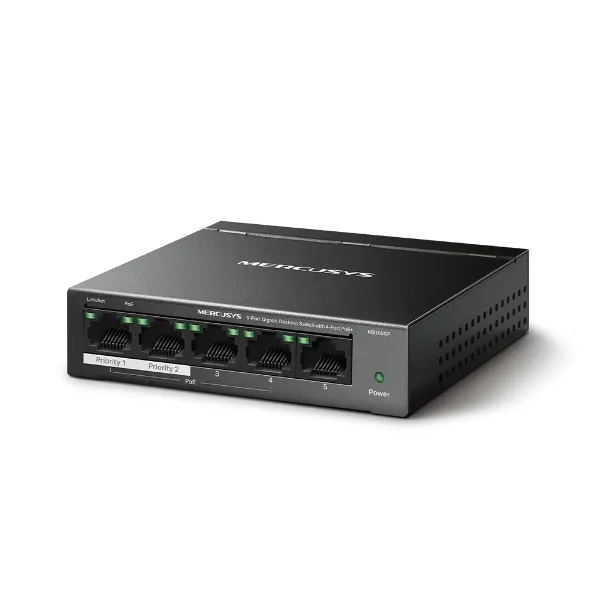 Коммутатор GbE  5-портовый Mercusys MS105GS <5-Port 100/1000Mbps, IEEE 802.3, IEEE 802.3u, IEEE 802.