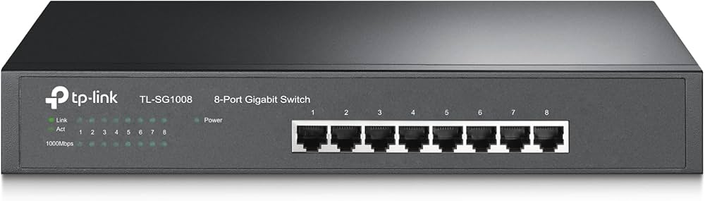 Гигабитный коммутатор TP-Link TL-SG1008 <8-port Gigabit Switch, 1U rack-mountable steel case>