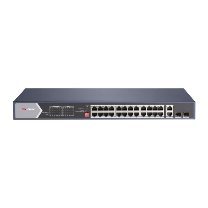 Сетевой коммутатор Hikvision DS-3E0528HP-E ,Switch 24 port 10/100/1000M 4xGE Hi-PoE, 2xGE Uplink, 2x