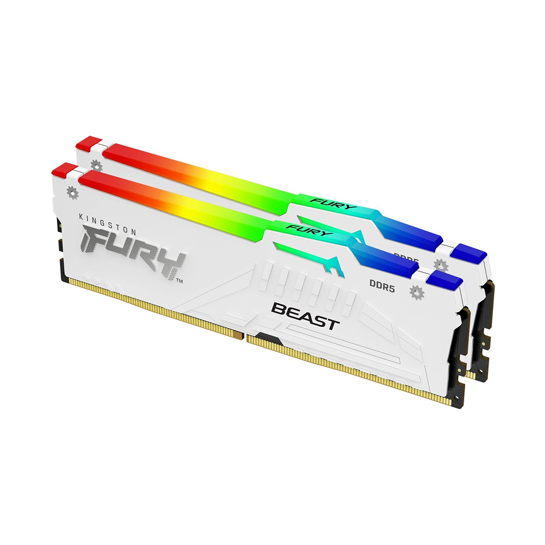 DDR5 Kingston 32 Gb KIT Fury Beast, KF552C40BWAK2-32, <5200MHz> White RGB, (2x16GB) CL 40-40-40