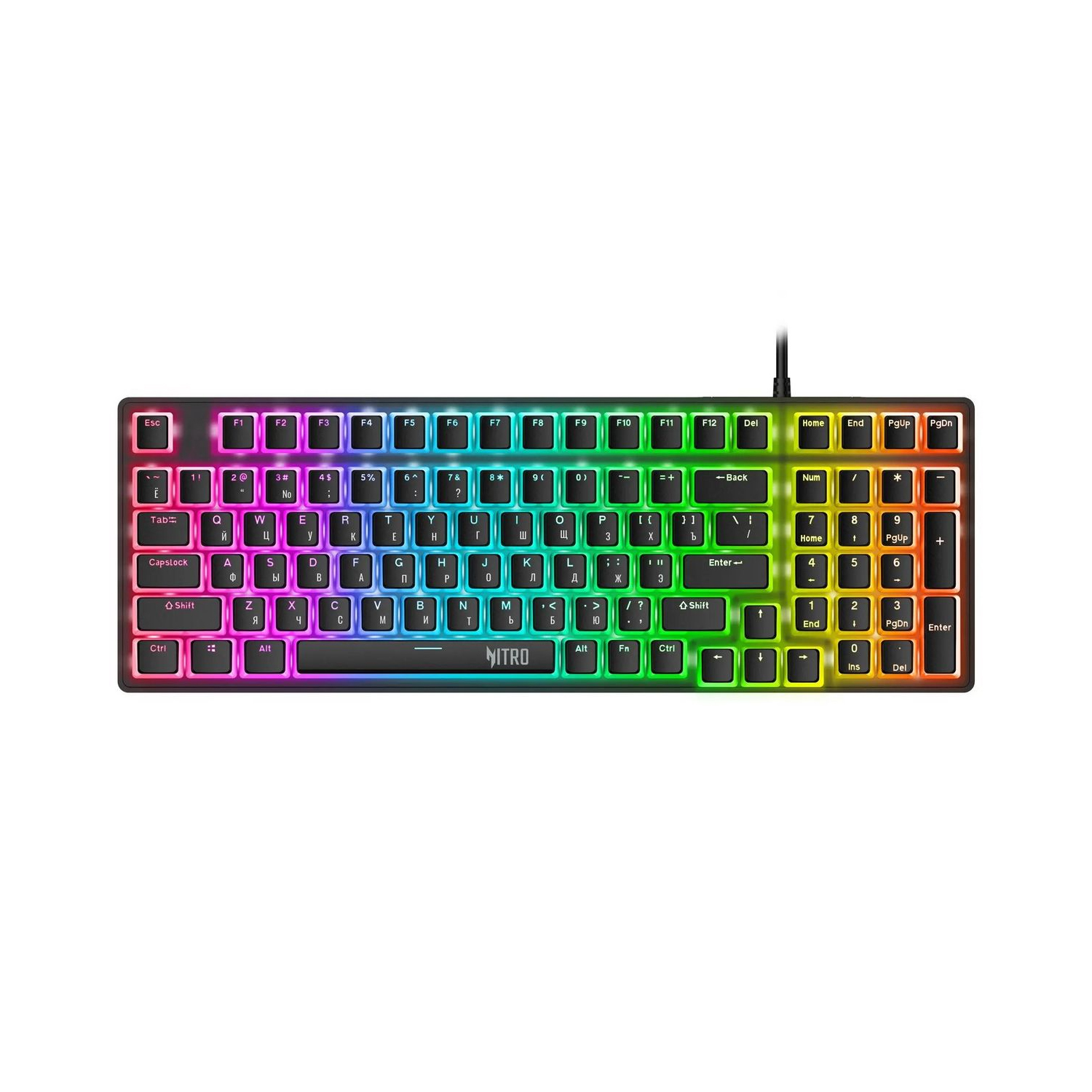 Клавиатура USB, Acer Nitro OKW303, Серый ,KeyBoard 99 buttons, rus/lat, Silver