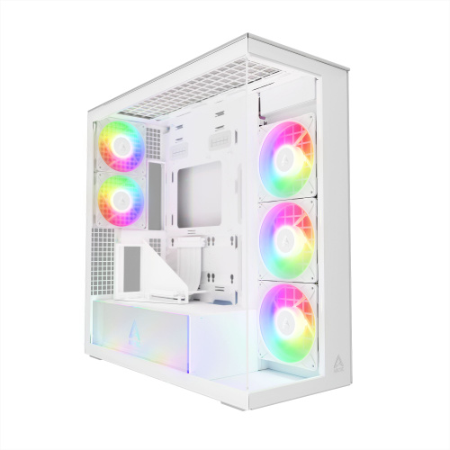 Компьютерный корпус Arctic Xtender VG White(Clear Glass), ACPCC00017A, 5 ARGB FAN, USB-C, 2xUSB-A, E-ATX