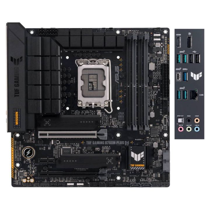 Мат.плата ASUS TUF GAMING B760M-PLUS D4 LGA1700 4xDDR4 4xSATA3 2xM.2 RAID HDMI DP mATX