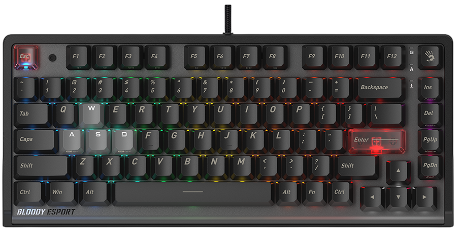 Клавиатура игровая Bloody LK70 Ash Black <Light Strike>