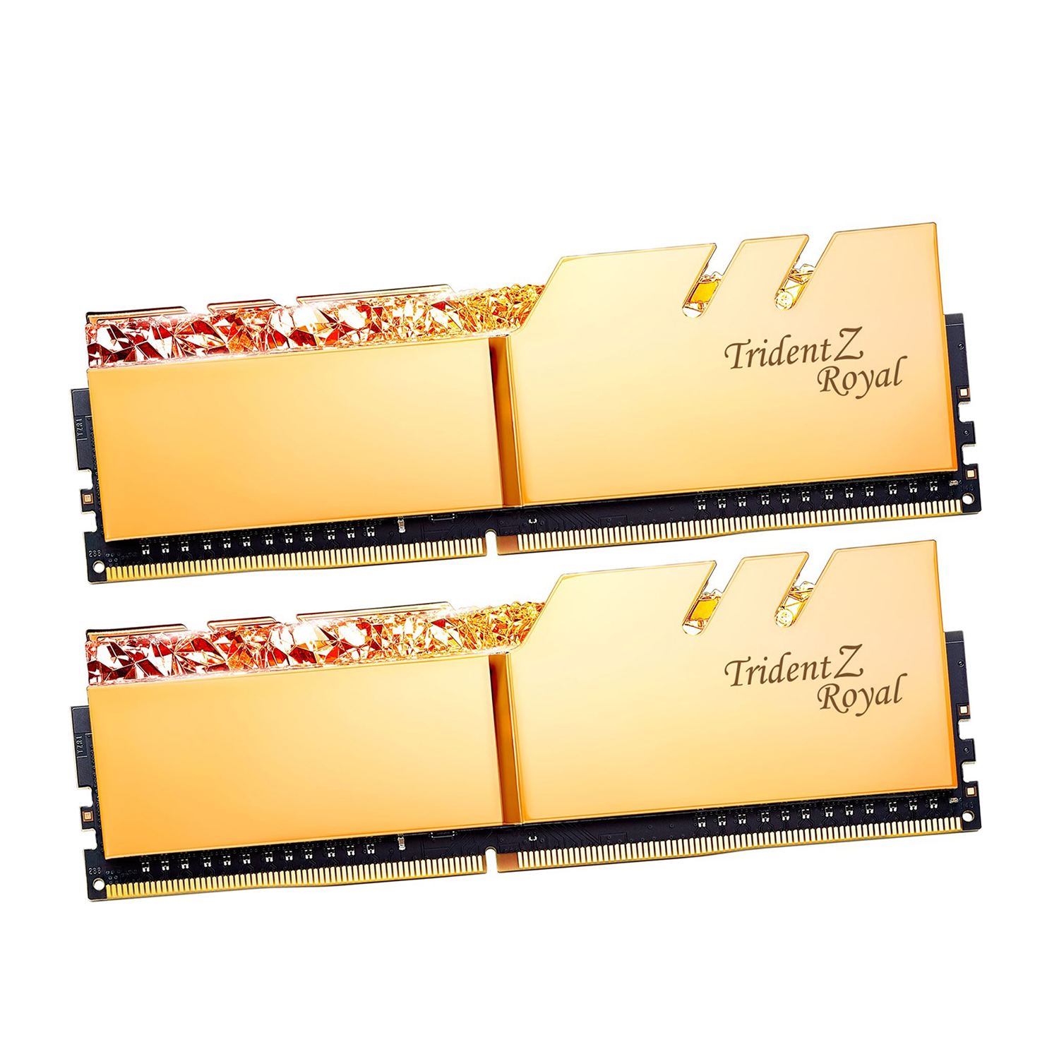DDR4 G.SkilL 32 Gb KIT TridentZ Royal F4-3200C16D-32GTRG (Kit 2x16GB), DDR4, 32GB, DIMM <PC4-25600/3200MHz>, Золотистый DDR4 G.SkilL 32 Gb KIT TridentZ Royal F4-3200C16D-32GTRG (Kit 2x16GB), DDR4, 32GB, DIMM <PC4-25600/3200MHz>, Золотистый
