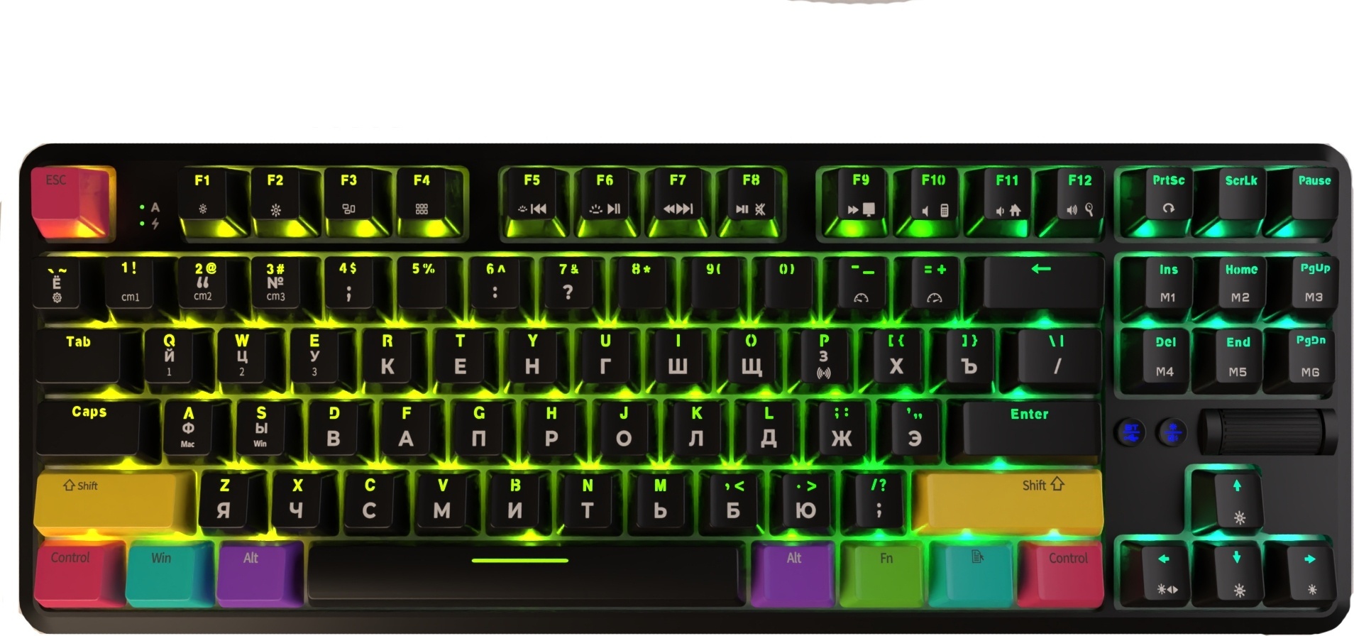 Клавиатура механика Ajazz K870t чёрная (красный свитч)