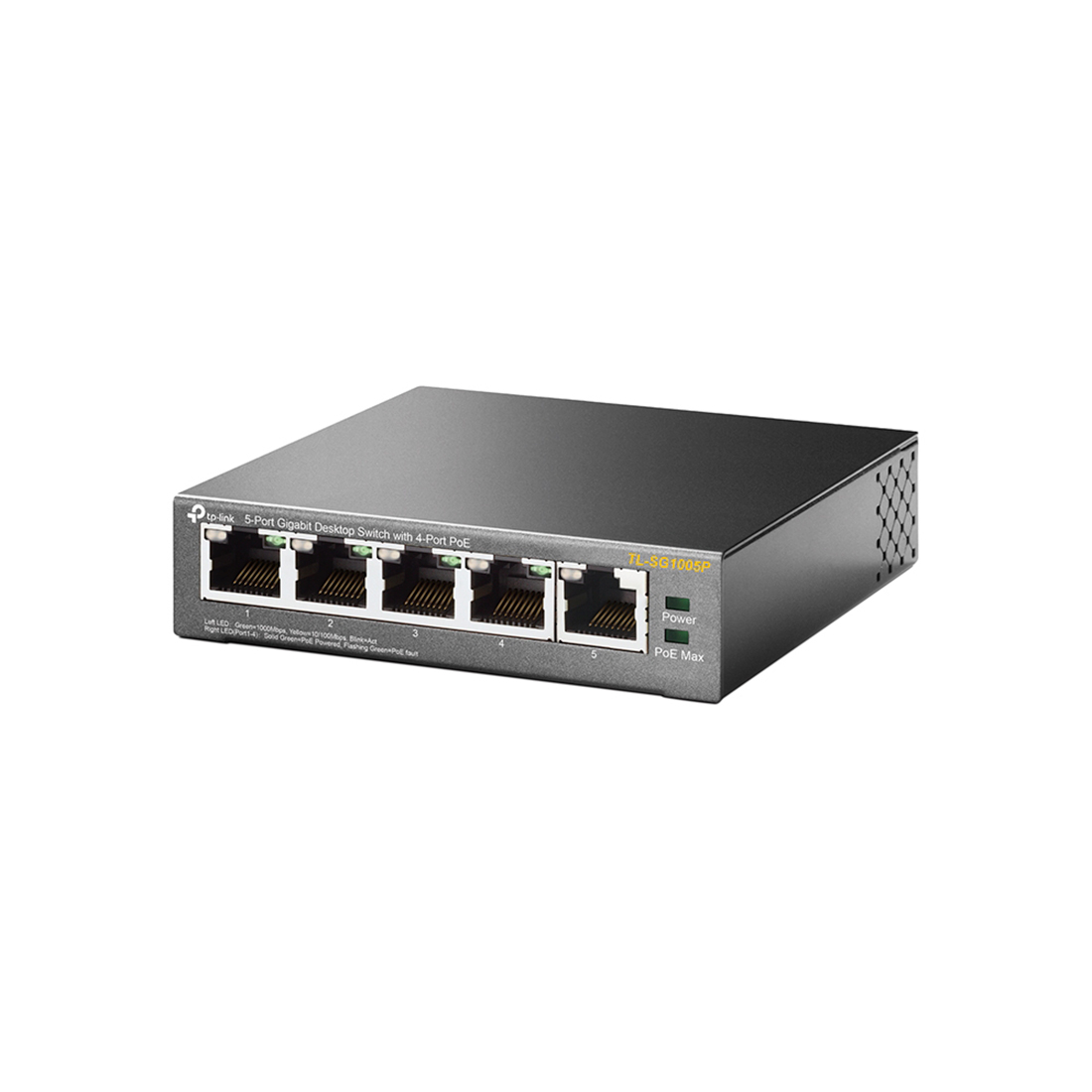 Коммутатор GbE PoE+  5-портовый Tp-Link TL-SG1005P <5 GbE портов из которых 4 порта с поддержкой PoE (Port1- Port4) IEEE 802.3af/at, power budget of 6
