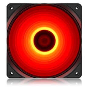 Кулер для компьютерного корпуса, Deepcool, RF 120R, DP-FLED-RF120-RD, 120мм Red Led, 1300±10%об.мин, 48.9CFM, 21.9dB(A), Molex/3pin, 120х120х25мм, Чёр