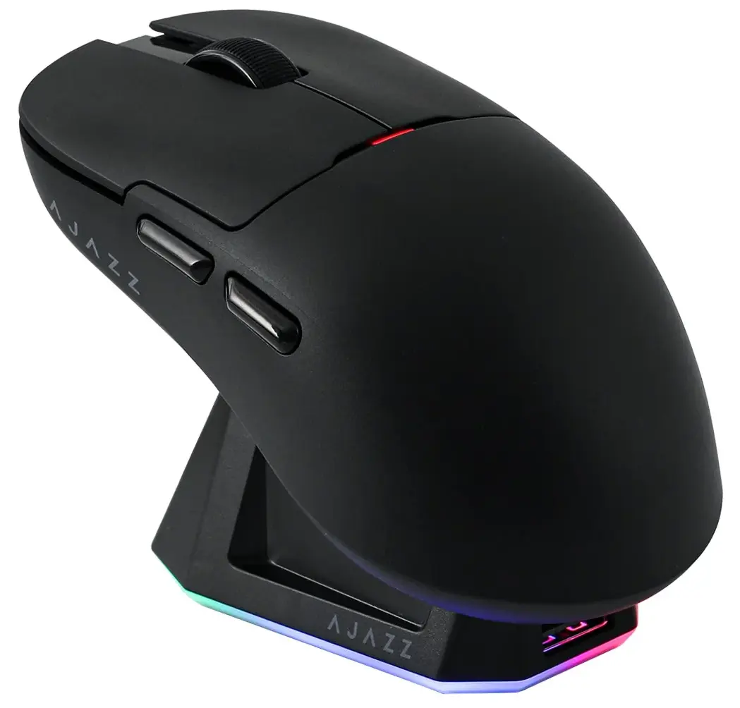 Мышь, Ajazz, AJ159/NLP/Black, AJ159 NL P, Оптическая, Сенсор Ajazz-T PAW3395, до 26000 DPI, 650 IPS, 6 кнопок, Беспроводная, USB, Bluetooth, NearLink,