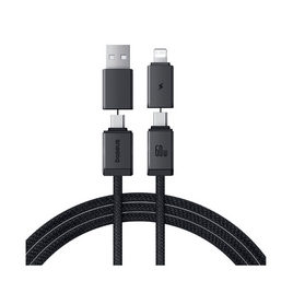Интерфейсный кабель, Baseus, Versatile Two-for-Two (P10383000121-02), 60W, 2m, Черный