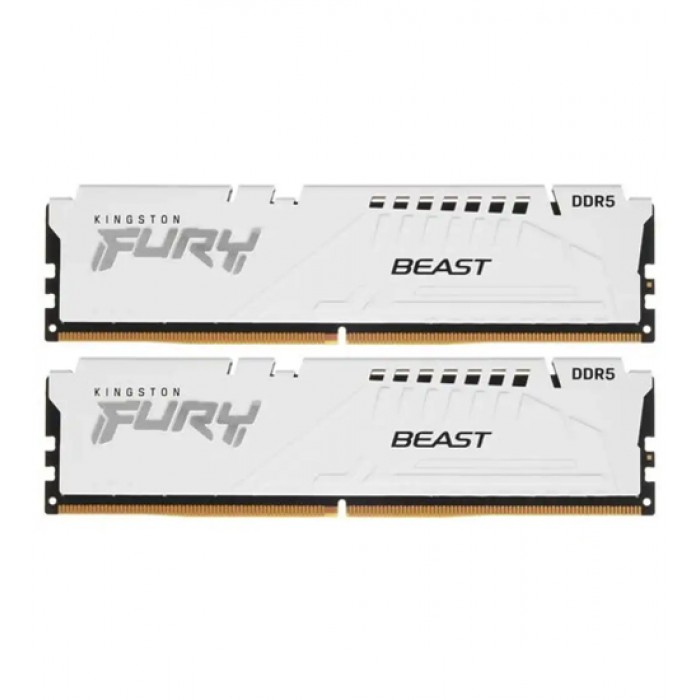 DDR5 Kingston 32 Gb KIT Fury Beast (AMD+Intel), KF552C36BWEK2-64, DDR5, 32 GB, white ,DIMM 64 kit <5200MHz> (2xGB)