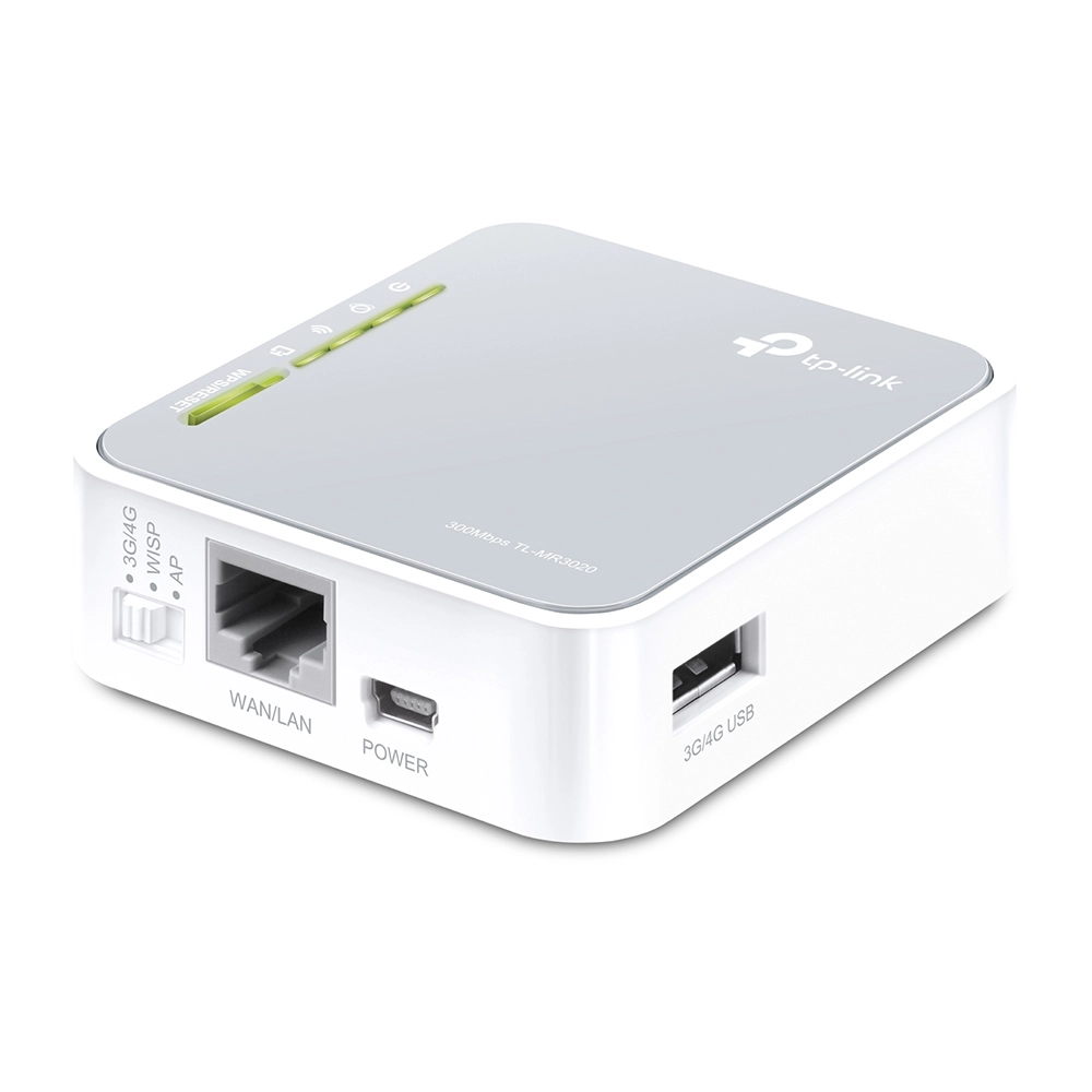 Маршрутизатор беспроводной портативный Tp-Link TL-MR3020 <1 порт LAN/WAN, 1 порт USB 2.0 для модемов 3G/4G, IEEE 802.11b,g,n; поддержка WISP и AP режи