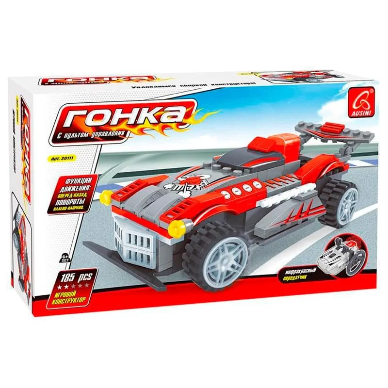 Игровой конструктор, Ausini, 20111, Гонки, Спортивный автомобиль на пульте управления, 185 деталей,